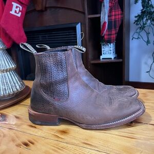 Besserro Short Cowboy Boots Square Toe Size 12